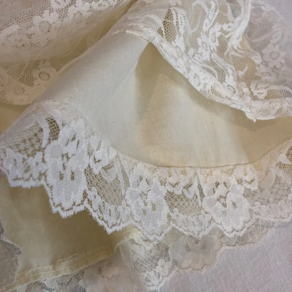 Vintage Little Precious Girls Cream‎ Lace Tiered Dress Size 4T